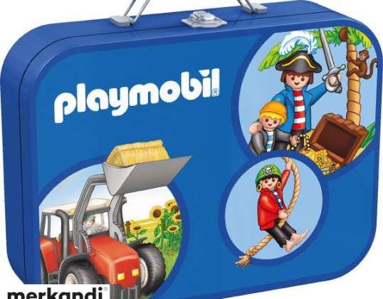 Playmobil Puzzle Box azul 2x60 2x100 piezas en caja metálica