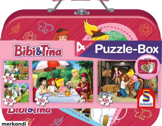 Bibi & Tina Puzzle Box 2x100 2x150 peças em caixa metálica