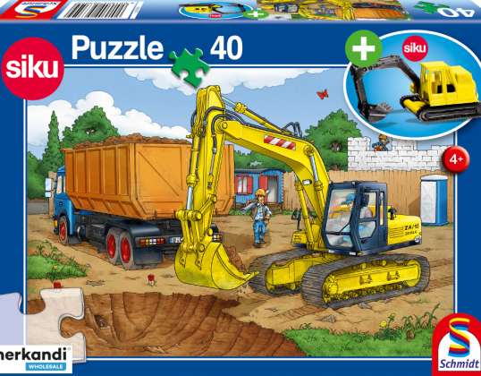 Excavator 40 piece puzzle with add on excavator