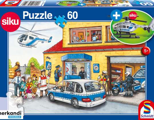 Polizeihubschrauber  60 Teile Puzzle  mit Add on  Polizeihubschrauber