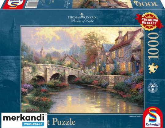 Thomas Kinkade At the Old Bridge 1000 Pieces Puzzle