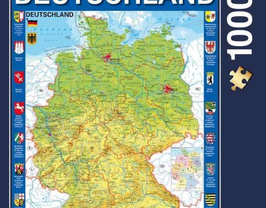 Карта Германии 1000 кусочков пазл