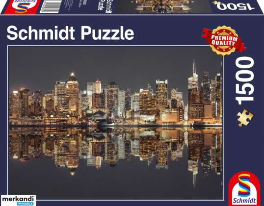 Panorama Nowego Jorku nocą 1500 elementów puzzle