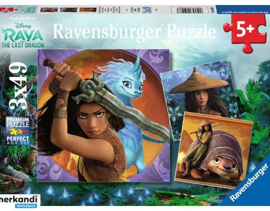 Ravensburger 05098 Raya the Brave Warrior Puzzle 3x49 Peças
