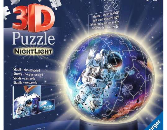 Ravensburger 11264 Night Light Astronauci w kosmosie 3D Puzzle 72 elementy
