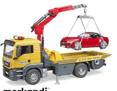 Bruder 03750   MAN TGS Abschlepp LKW mit Roadster Licht und Sound  1:16