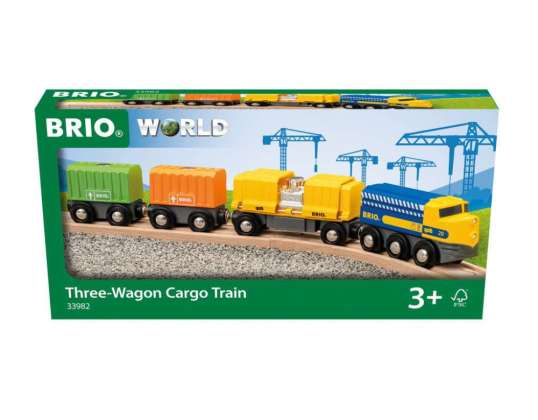 BRIO 33982   Güterzug mit drei Waggons