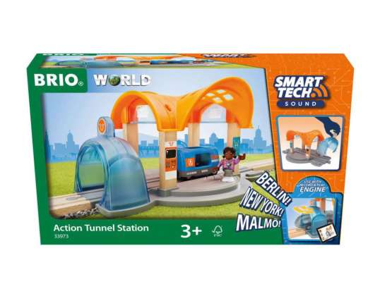 BRIO 33973   Smart Tech Sound Bahnhof mit Action Tunnel