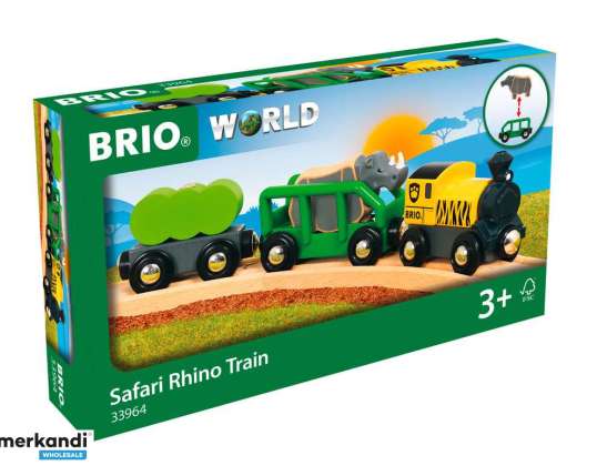 BRIO 33964 Safari Train with Rhinoceros