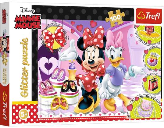Disney Minnie Mouse   Glitter Puzzle 100 Teile