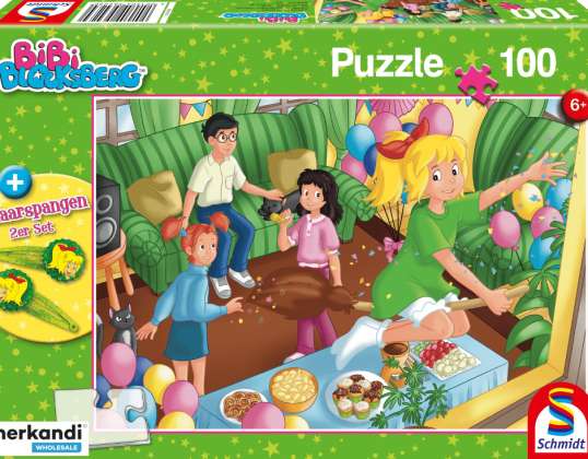 Bibi Blocksberg Birthday Party 100 Pieces with Add on 2 Hair Clips Puzzle