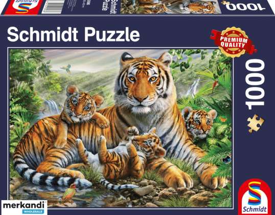 Tiger und Welpen   1000 Teile Puzzle