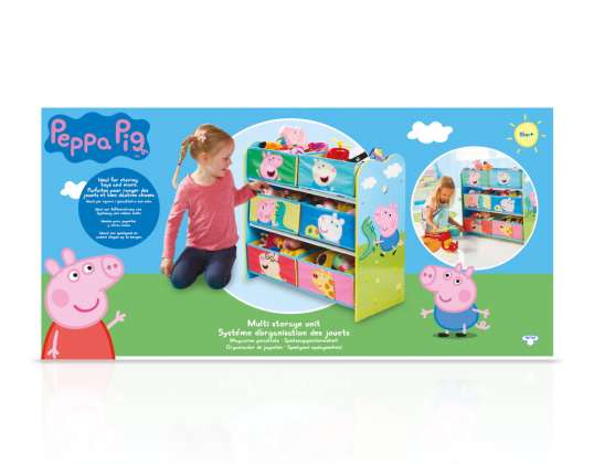 Étagère de rangement pour jouets Peppa Pig avec six boîtes pour enfants