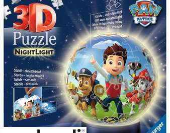 Paw Patrol   Paw Patrol Nachtlicht   3D Puzzle Ball   72 Teile