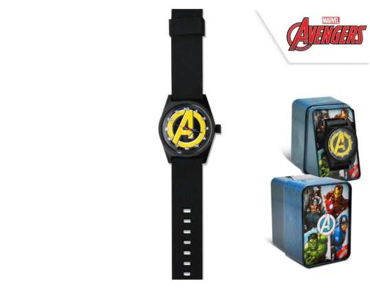 Reloj de pulsera Marvel Avengers en caja de regalo de hojalata