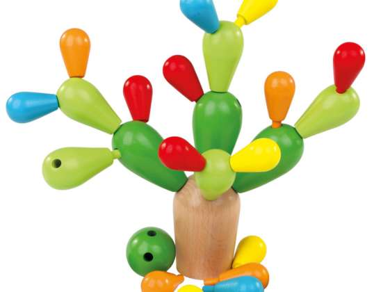Bino & Mertens Colorful Wood Balancing Game Cactus