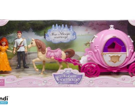 Fairy tale carriage with 2 figures