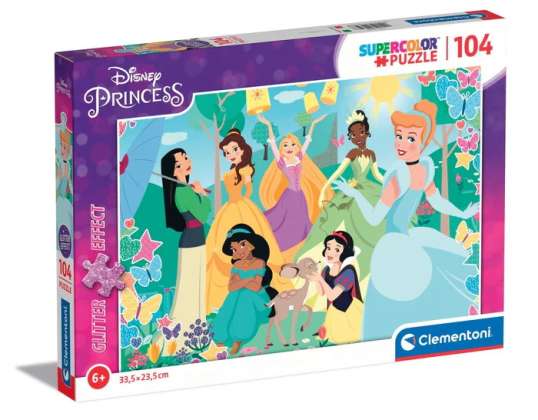 Clementoni 20346 104 piezas Puzzle Glitter Puzzle Disney Princess