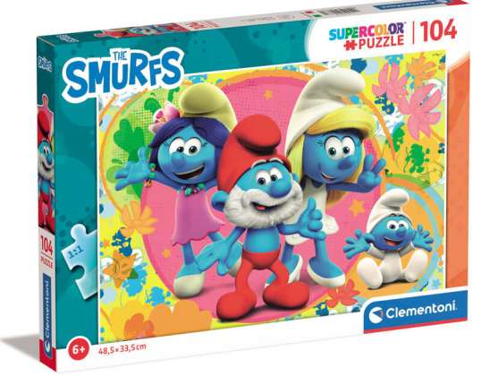 Clementoni 25733 104 Pieces Puzzle Supercolor The Smurfs