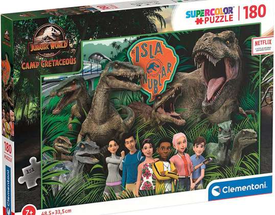 Clementoni 29774 180 Teile Puzzle Supercolor Jurassic World Camp Liitukausi