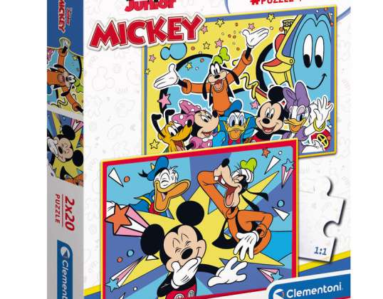 Clementoni 24791 2 x 20 Teile Puzzle Supercolor Disney Myšiak Mickey