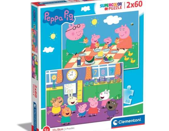 Clementoni 24793 2 x 60 Teile Puzzle Supercolor Peppa Pig