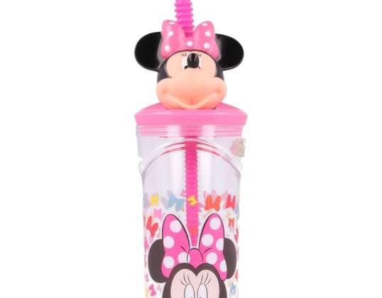 Disney Minnie Mouse 3D Drinking Mug with Straw 360ml