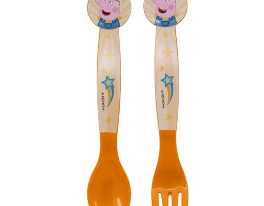 Peppa Pig Çocuklar için 2 parça çatal bıçak takımı