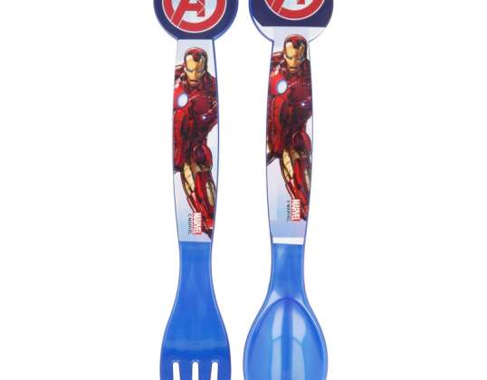 Marvel Avengers: Çocuklar için Rolling Thunder 2 Parça Çatal Kaşık Bıçak Takımı Seti