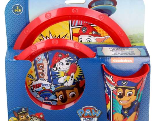 Paw Patrol 3-piece tableware set for children