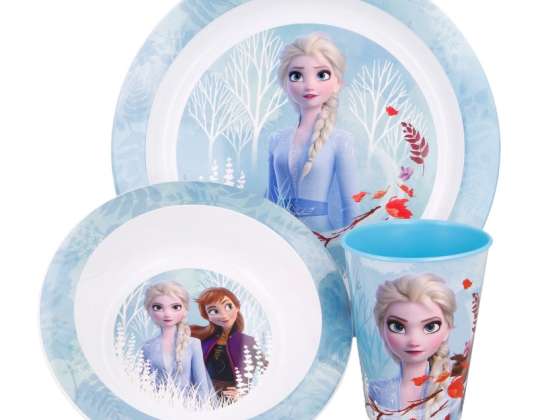 Disney Frozen 2 / Frozen 2 Çocuklar için 3 parçalı mikro yemek takımı seti