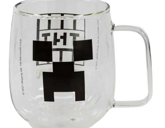Minecraft double-walled glass mug 290ml