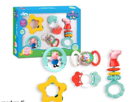 Peppa Pig rammelaar en bijtring set baby speelgoed