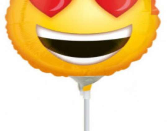 Emoticon Love Mini Folieballong 23 cm