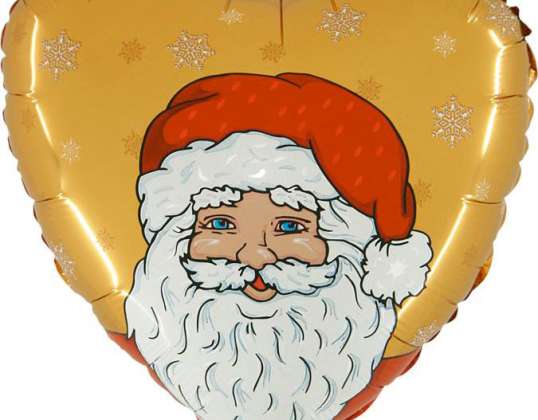 Ziemassvētku vecīša zelta folijas balons 46 cm