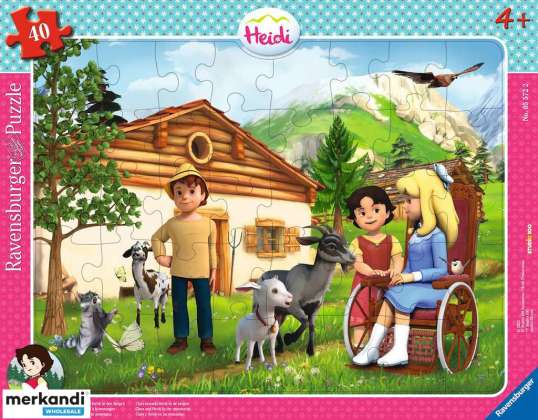 Clara rend visite à Heidi dans les montagnes Cadre puzzle 40 pièces