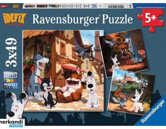 Idefix and His Animal Friends Puzzle 3 x 49 pieces