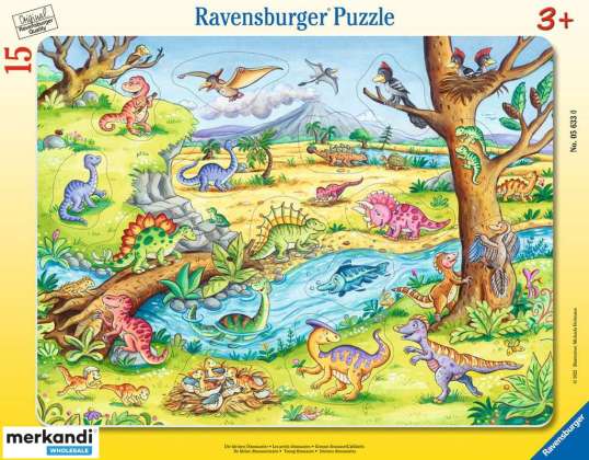 Mała rama dinozaura puzzle 15 elementów