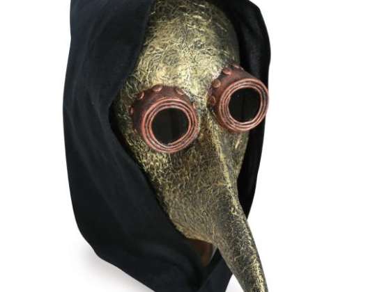 Halvmaske pestmaske med hætte 1 stk Voksen