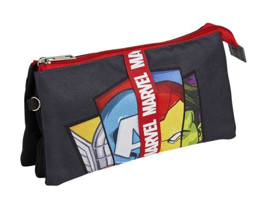 Marvel Avengers Pencil Case with 3 Compartments