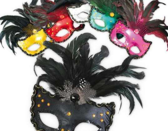 Feather dominoes with rhinestones and feathers Eye Mask Adult