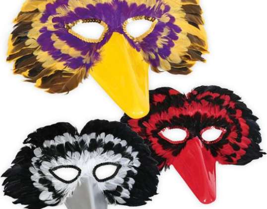 Feather dominoes with feathers and sequins 3 ass. Eye mask Adult