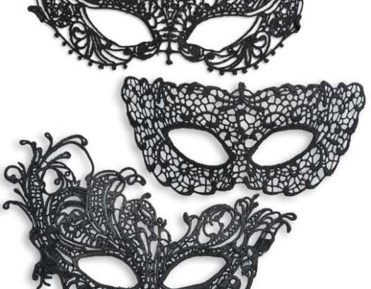 Lace Domino Black Various Designs Eye Mask Adult