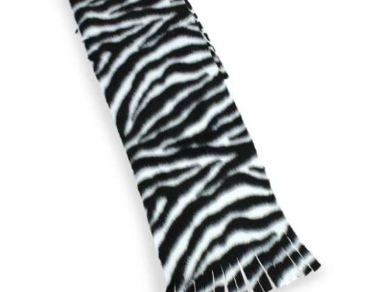 Plys tørklæde Zebra 160 x 20 cm voksen