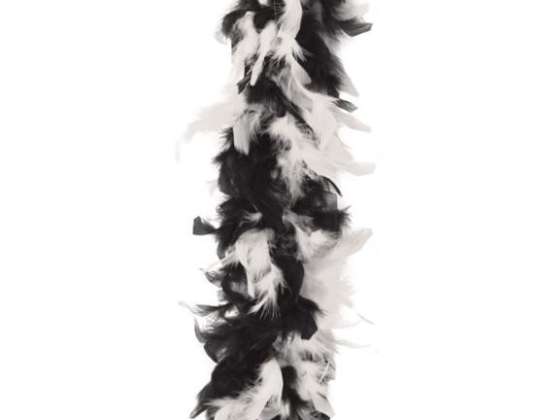 Federboa 2 farbig schwarz weiß   1 80 m   Adult