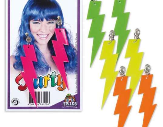 Clip Earrings Neon Flashes Assorted Colors Adult