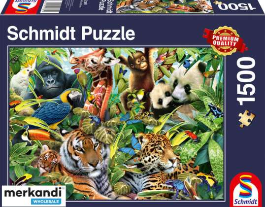 Barevné divoké zvěře puzzle 1500 dílků