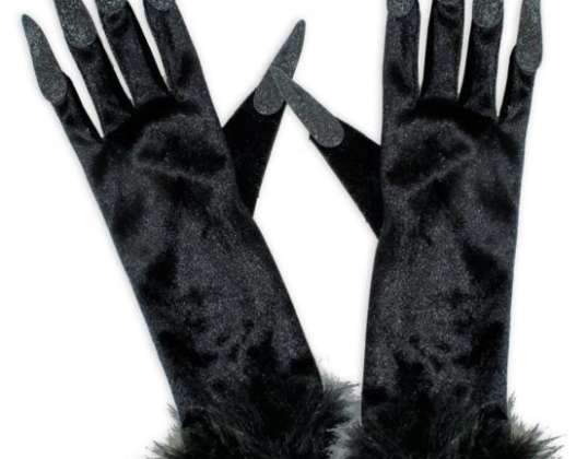 Handschuhe Hexe schwarz   Adult