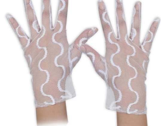 Gloves lace white adult