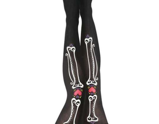 Overknees Dia de los Muertos 50 DEN Suaugęs